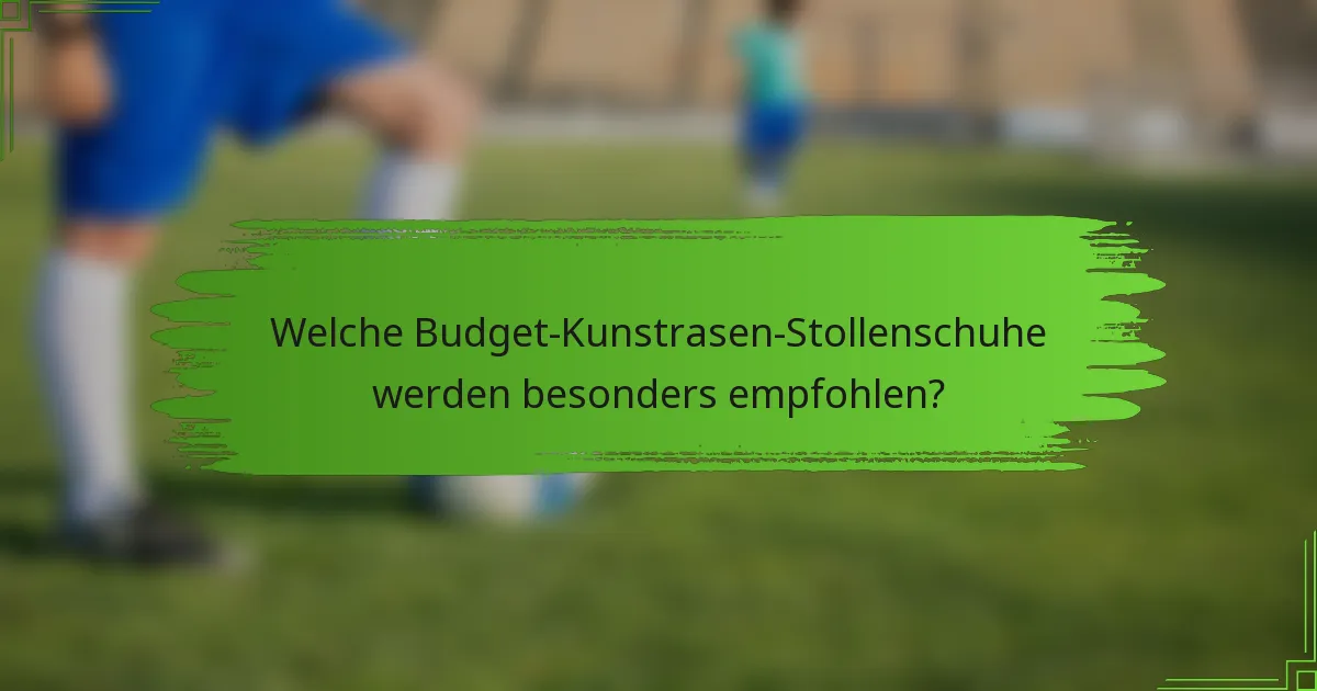Welche Budget-Kunstrasen-Stollenschuhe werden besonders empfohlen?