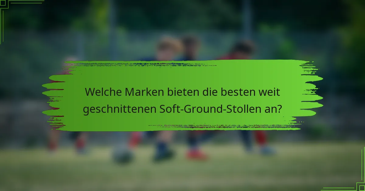 Welche Marken bieten die besten weit geschnittenen Soft-Ground-Stollen an?