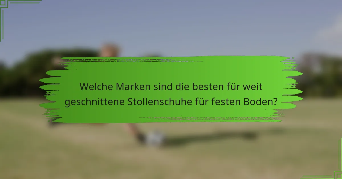 Welche Marken sind die besten für weit geschnittene Stollenschuhe für festen Boden?