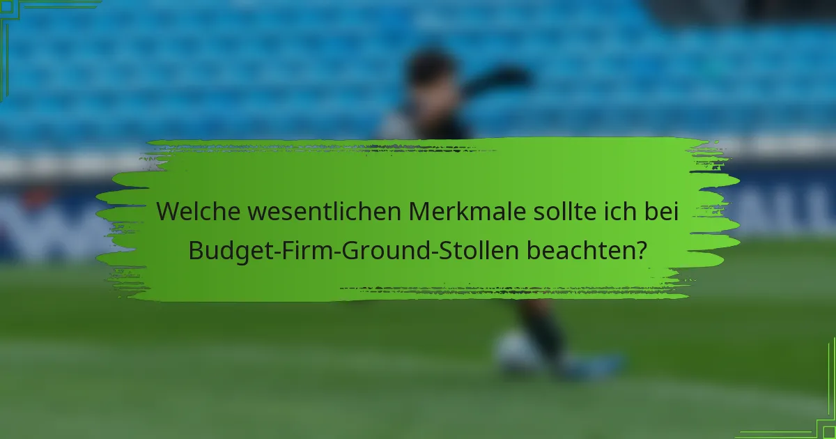 Welche wesentlichen Merkmale sollte ich bei Budget-Firm-Ground-Stollen beachten?
