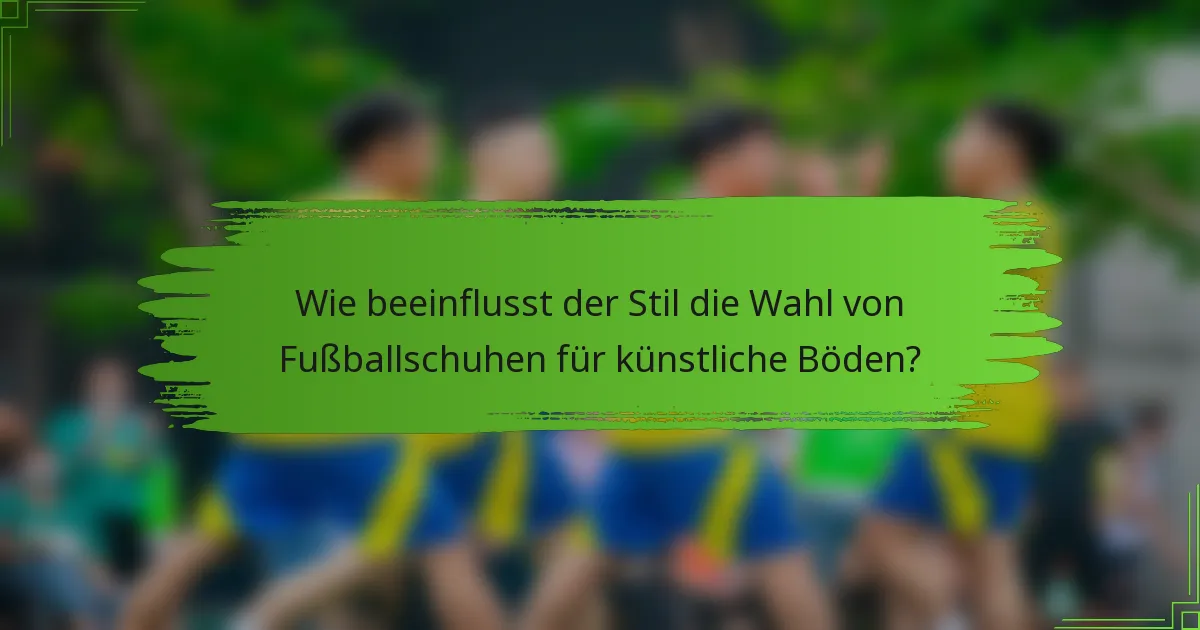 Wie beeinflusst der Stil die Wahl von Fußballschuhen für künstliche Böden?