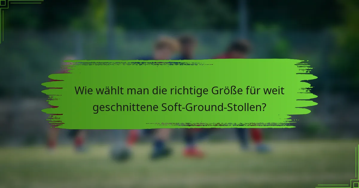 Wie wählt man die richtige Größe für weit geschnittene Soft-Ground-Stollen?